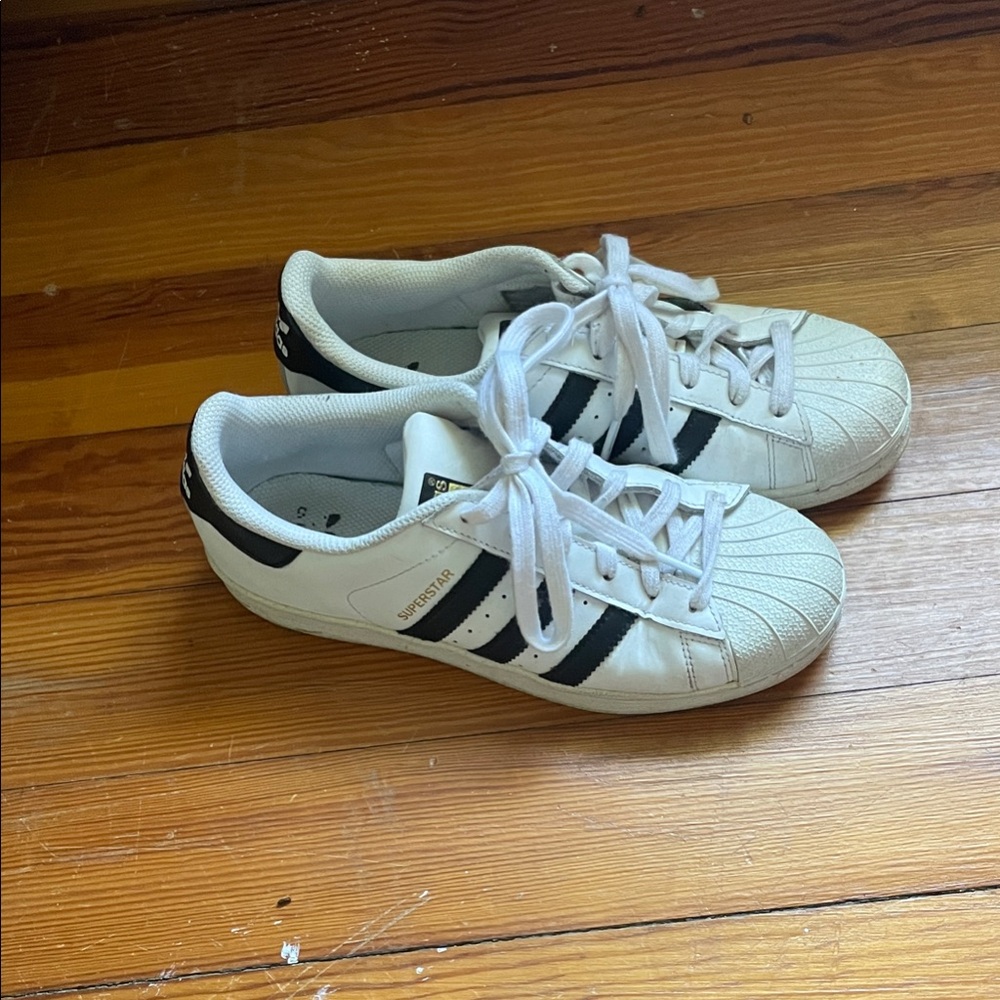 adidas White and Black Superstar Women's Sneakers